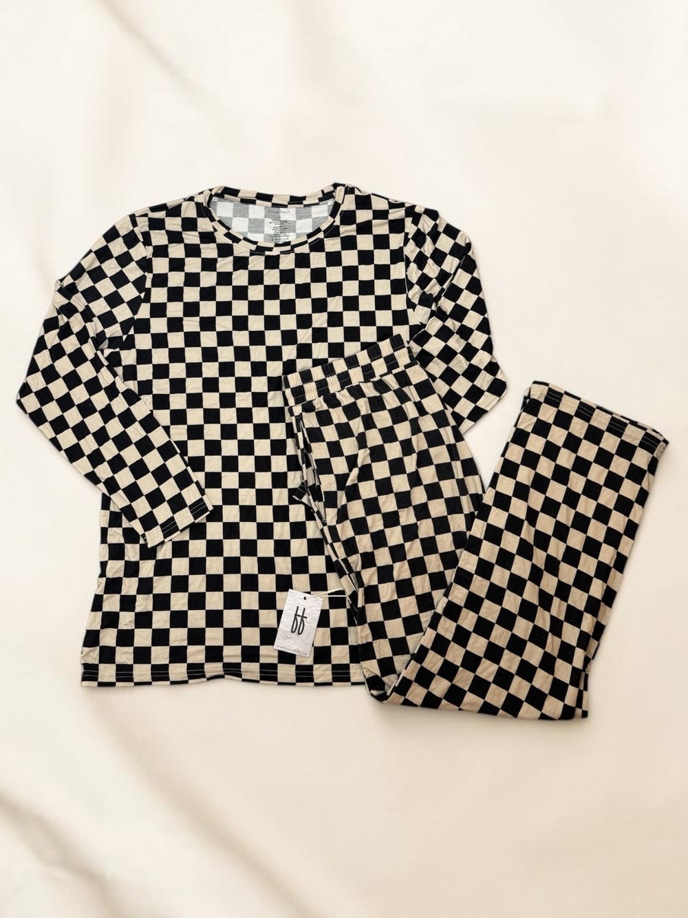 Forever French Black Checkerboard Bamboo Pajama Adult